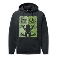 Frog Periodic Table Elements Herpetologist Frog Lover Retro Performance Fleece Hoodie