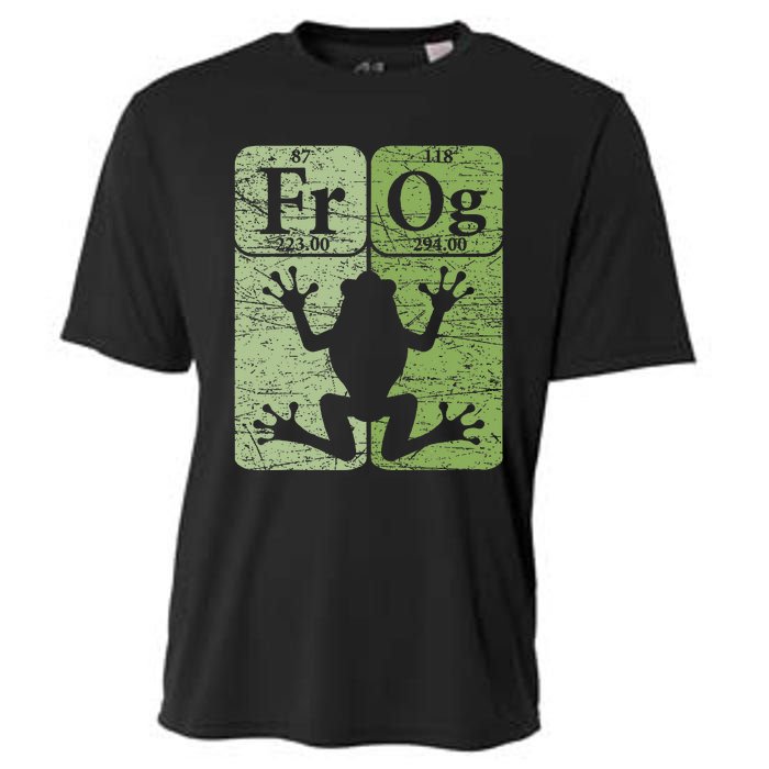 Frog Periodic Table Elements Herpetologist Frog Lover Retro Cooling Performance Crew T-Shirt