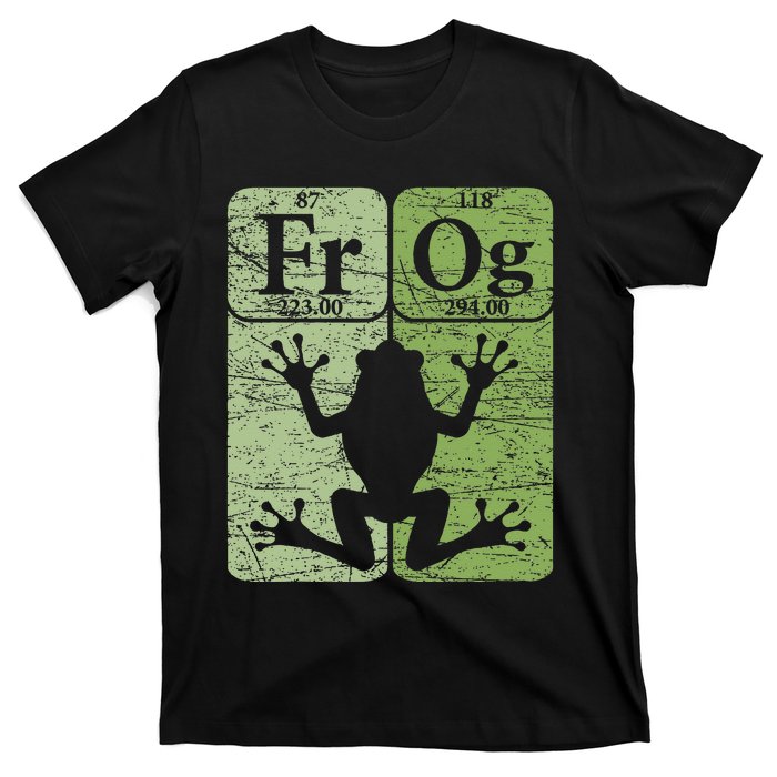 Frog Periodic Table Elements Herpetologist Frog Lover Retro T-Shirt