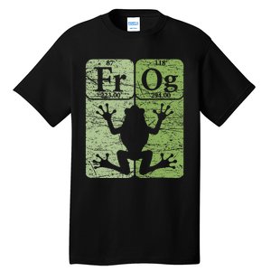 Frog Periodic Table Elements Herpetologist Frog Lover Retro Tall T-Shirt