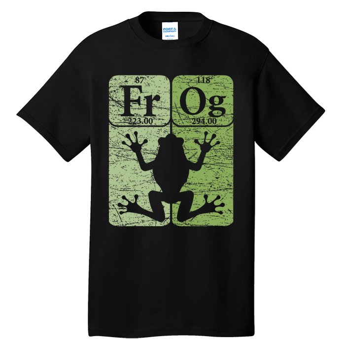 Frog Periodic Table Elements Herpetologist Frog Lover Retro Tall T-Shirt