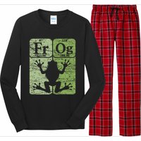 Frog Periodic Table Elements Herpetologist Frog Lover Retro Long Sleeve Pajama Set