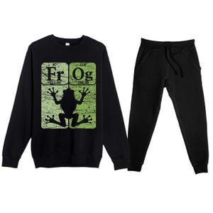 Frog Periodic Table Elements Herpetologist Frog Lover Retro Premium Crewneck Sweatsuit Set