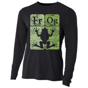 Frog Periodic Table Elements Herpetologist Frog Lover Retro Cooling Performance Long Sleeve Crew