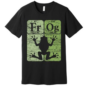 Frog Periodic Table Elements Herpetologist Frog Lover Retro Premium T-Shirt