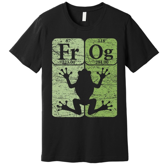 Frog Periodic Table Elements Herpetologist Frog Lover Retro Premium T-Shirt