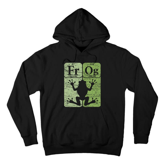 Frog Periodic Table Elements Herpetologist Frog Lover Retro Tall Hoodie