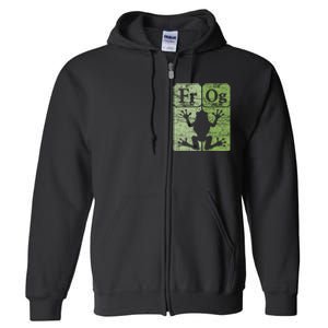 Frog Periodic Table Elements Herpetologist Frog Lover Retro Full Zip Hoodie