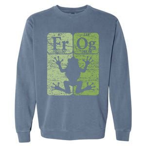 Frog Periodic Table Elements Herpetologist Frog Lover Retro Garment-Dyed Sweatshirt