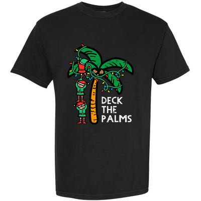 Festive Palm Tree Holiday Cheer Funny Christmas Garment-Dyed Heavyweight T-Shirt