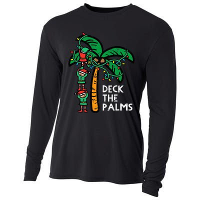 Festive Palm Tree Holiday Cheer Funny Christmas Cooling Performance Long Sleeve Crew