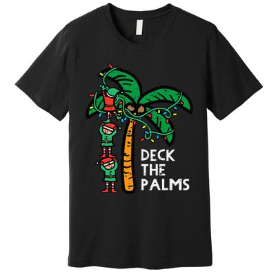 Festive Palm Tree Holiday Cheer Funny Christmas Premium T-Shirt