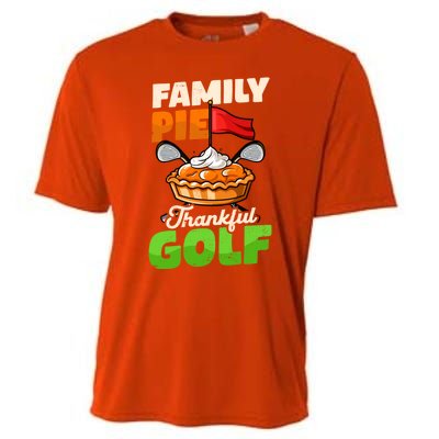 Family Pie Thankful Golf Design Thanksgiving Golf Gift Cooling Performance Crew T-Shirt