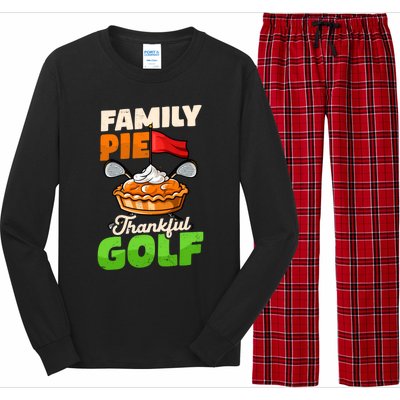 Family Pie Thankful Golf Design Thanksgiving Golf Gift Long Sleeve Pajama Set