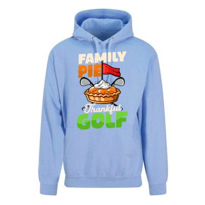 Family Pie Thankful Golf Design Thanksgiving Golf Gift Unisex Surf Hoodie