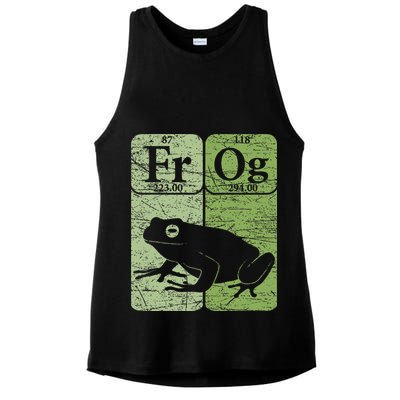 Frog Periodic Table Elements Herpetologist Frog Lover Retro Ladies PosiCharge Tri-Blend Wicking Tank