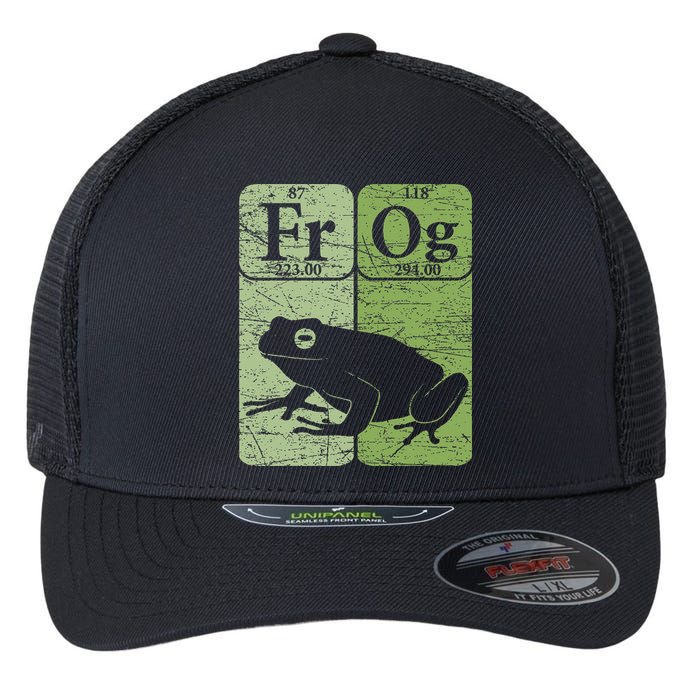 Frog Periodic Table Elements Herpetologist Frog Lover Retro Flexfit Unipanel Trucker Cap