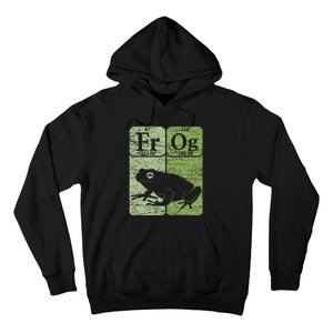 Frog Periodic Table Elements Herpetologist Frog Lover Retro Hoodie