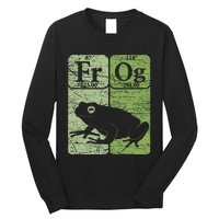 Frog Periodic Table Elements Herpetologist Frog Lover Retro Long Sleeve Shirt