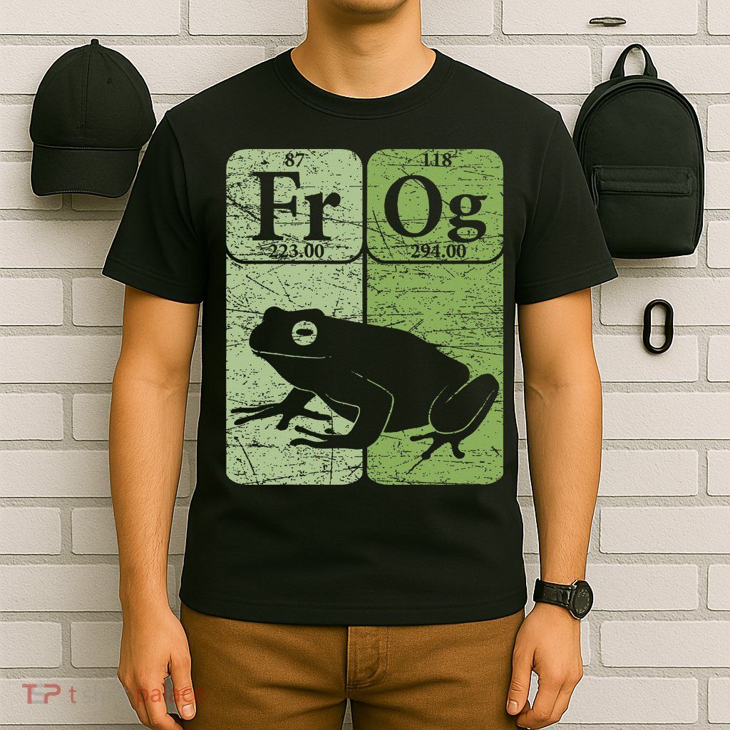 Frog Periodic Table Elements Herpetologist Frog Lover Retro T-Shirt