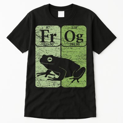 Frog Periodic Table Elements Herpetologist Frog Lover Retro Tall T-Shirt