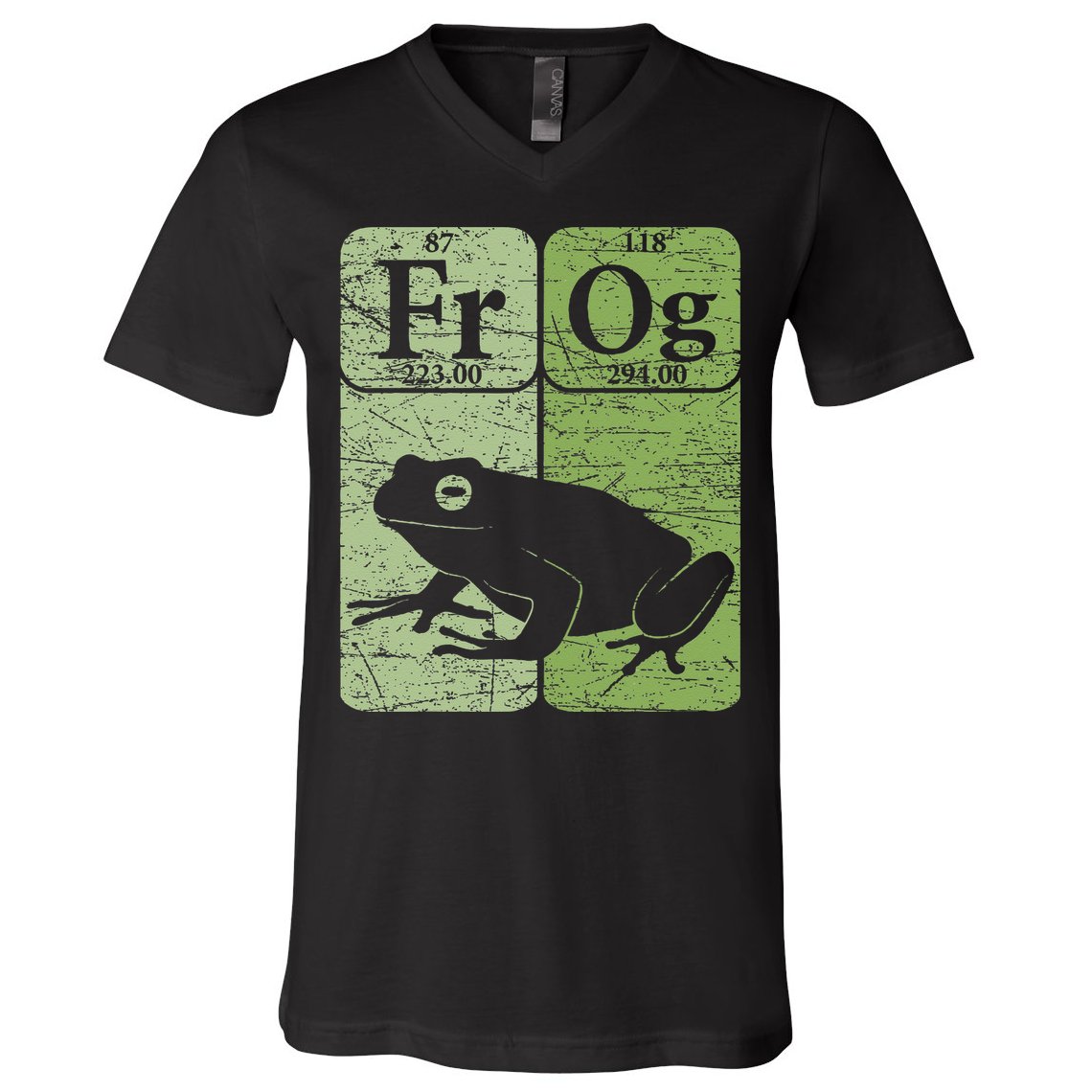 Frog Periodic Table Elements Herpetologist Frog Lover Retro V-Neck T-Shirt