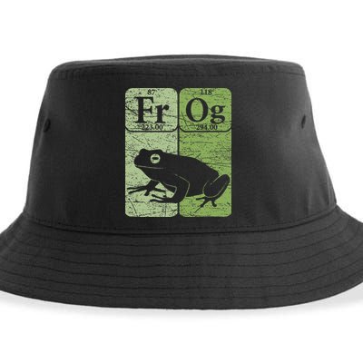Frog Periodic Table Elements Herpetologist Frog Lover Retro Sustainable Bucket Hat