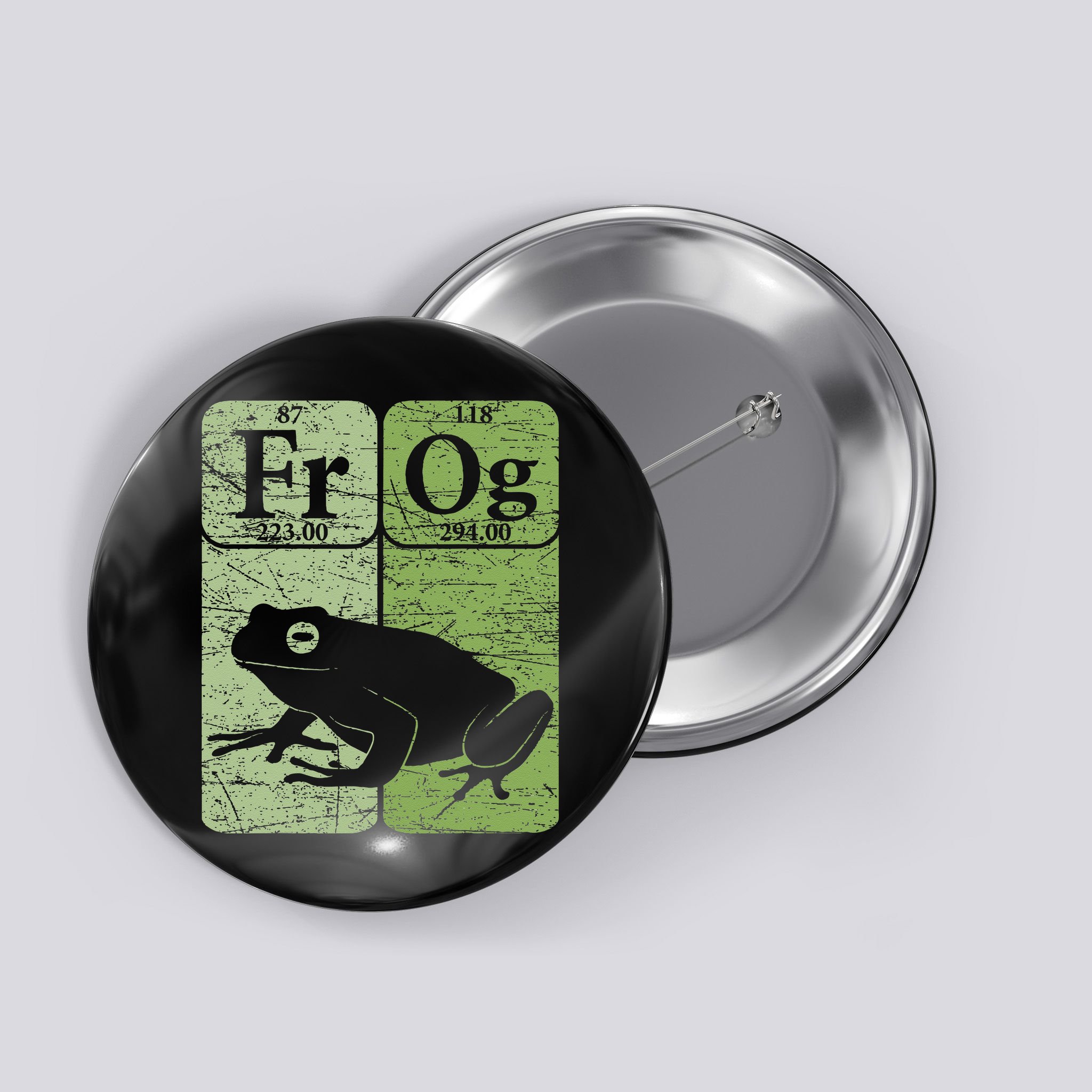 Frog Periodic Table Elements Herpetologist Frog Lover Retro Button