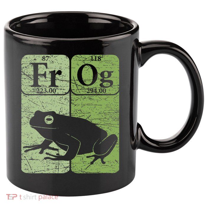Frog Periodic Table Elements Herpetologist Frog Lover Retro 11oz C Handle Ceramic Mug
