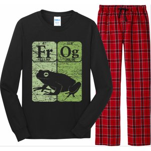 Frog Periodic Table Elements Herpetologist Frog Lover Retro Long Sleeve Pajama Set