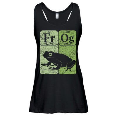 Frog Periodic Table Elements Herpetologist Frog Lover Retro Ladies Essential Flowy Tank