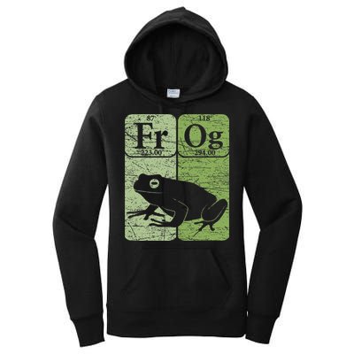 Frog Periodic Table Elements Herpetologist Frog Lover Retro Women's Pullover Hoodie