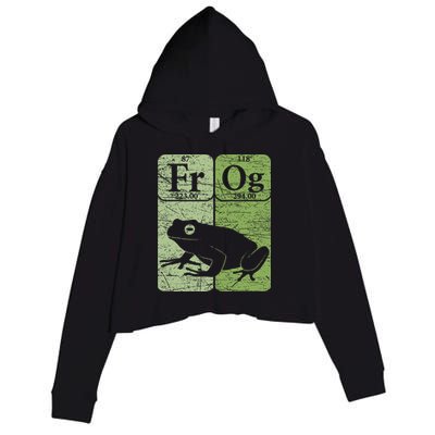 Frog Periodic Table Elements Herpetologist Frog Lover Retro Crop Fleece Hoodie