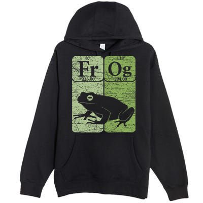 Frog Periodic Table Elements Herpetologist Frog Lover Retro Premium Pullover Hoodie