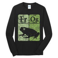 Frog Periodic Table Elements Herpetologist Frog Lover Retro Tall Long Sleeve T-Shirt