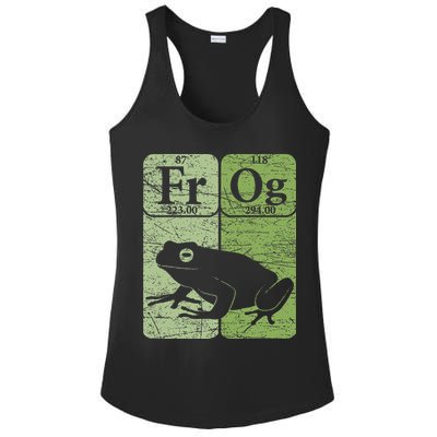 Frog Periodic Table Elements Herpetologist Frog Lover Retro Ladies PosiCharge Competitor Racerback Tank