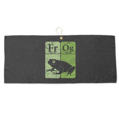 Frog Periodic Table Elements Herpetologist Frog Lover Retro Large Microfiber Waffle Golf Towel
