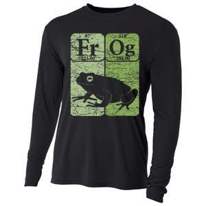 Frog Periodic Table Elements Herpetologist Frog Lover Retro Cooling Performance Long Sleeve Crew