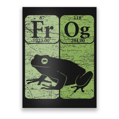 Frog Periodic Table Elements Herpetologist Frog Lover Retro Poster
