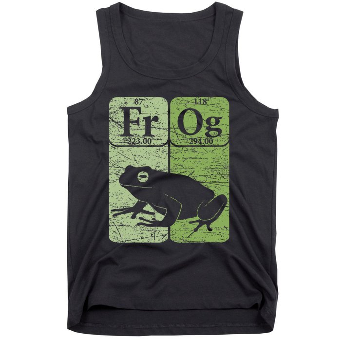 Frog Periodic Table Elements Herpetologist Frog Lover Retro Tank Top