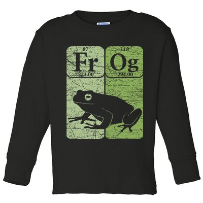 Frog Periodic Table Elements Herpetologist Frog Lover Retro Toddler Long Sleeve Shirt