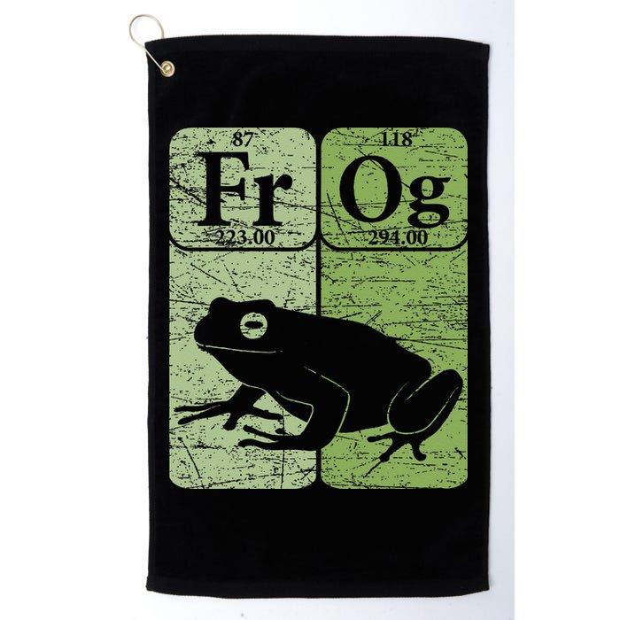Frog Periodic Table Elements Herpetologist Frog Lover Retro Golf Towel