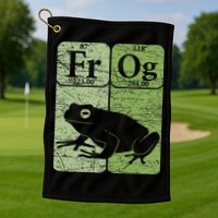 Frog Periodic Table Elements Herpetologist Frog Lover Retro Golf Towel