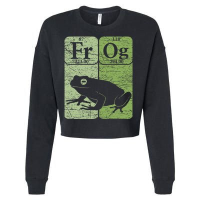 Frog Periodic Table Elements Herpetologist Frog Lover Retro Cropped Pullover Crew