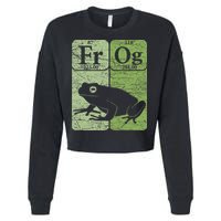 Frog Periodic Table Elements Herpetologist Frog Lover Retro Cropped Pullover Crew