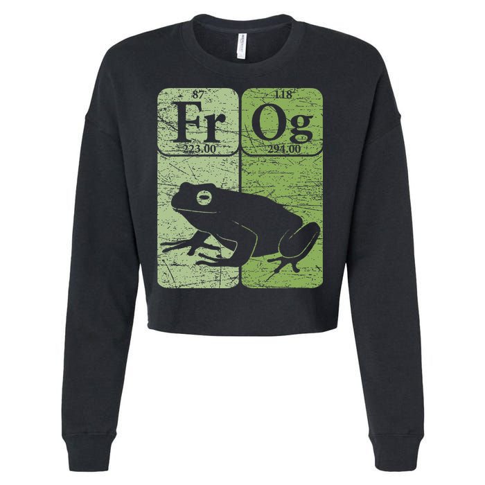 Frog Periodic Table Elements Herpetologist Frog Lover Retro Cropped Pullover Crew