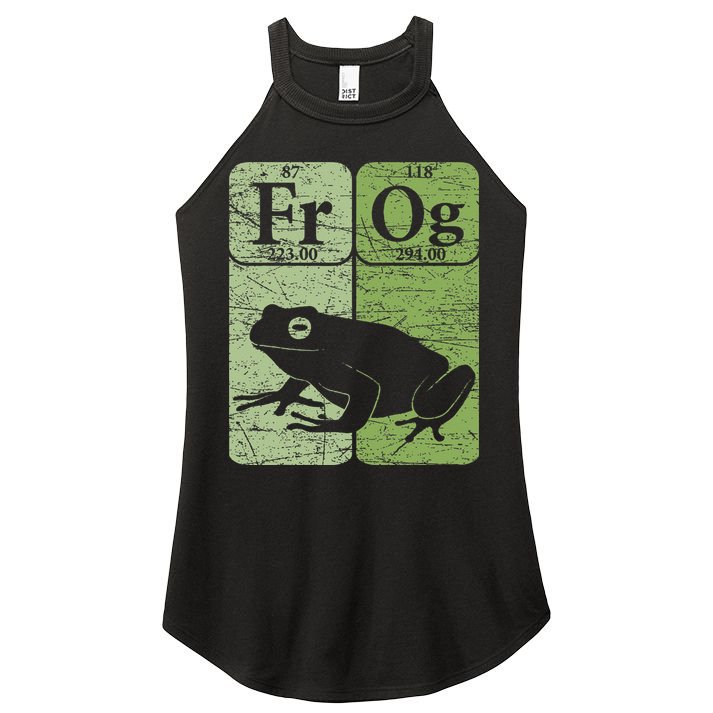 Frog Periodic Table Elements Herpetologist Frog Lover Retro Women's Perfect Tri Rocker Tank