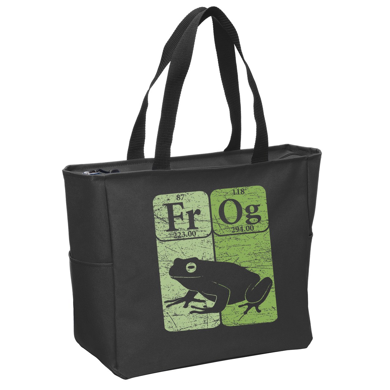 Frog Periodic Table Elements Herpetologist Frog Lover Retro Zip Tote Bag