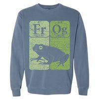 Frog Periodic Table Elements Herpetologist Frog Lover Retro Garment-Dyed Sweatshirt