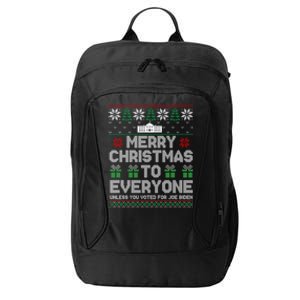 Funny Pro Trump 2024 Merry Christmas To Everyone Anti Biden Gift City Backpack